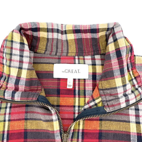 The GREAT. The Journey Pullover in Bluegrass Plaid 1|S - Picture 7 of 12